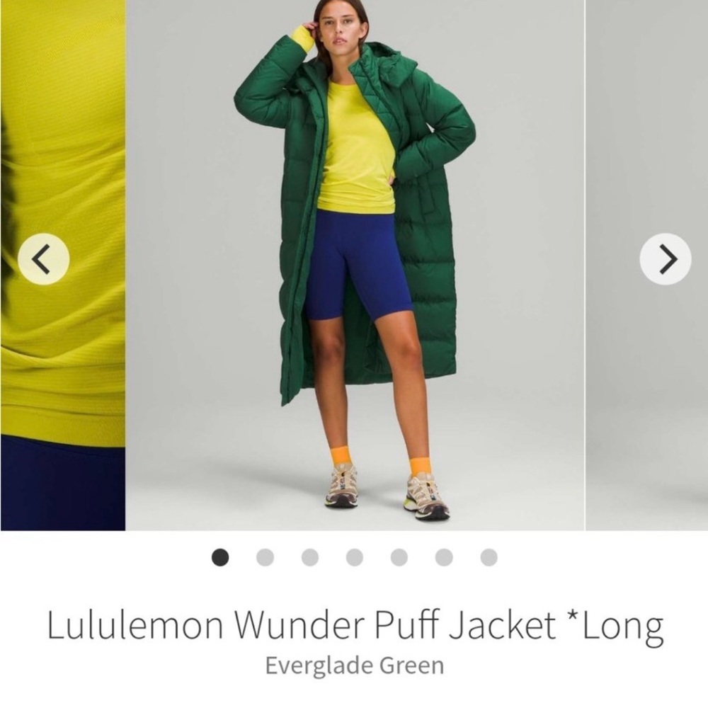 lululemon athletica Wunder Puff Long Jacket in Green